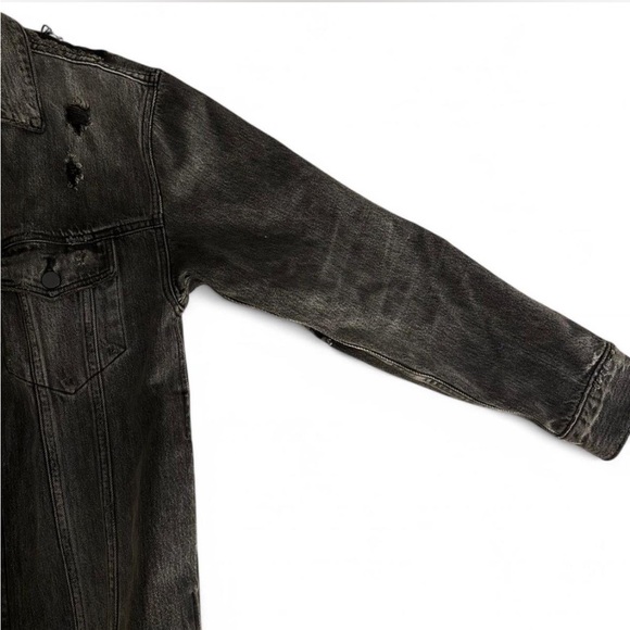 Alexander Wang Distressed Men's Black Denim Jacket - Picture 3 of 8